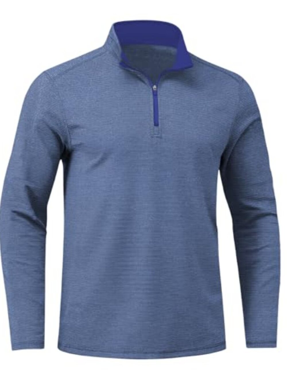 Men's Quarter Zip Golf Pullover Long Sleeve Striped Dry-Fit UPF 50+